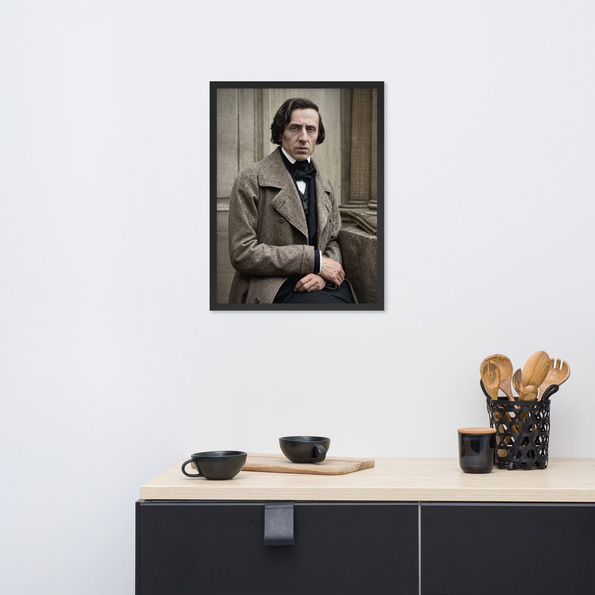 Frédéric Chopin fine art portrait print, 18x24 framed