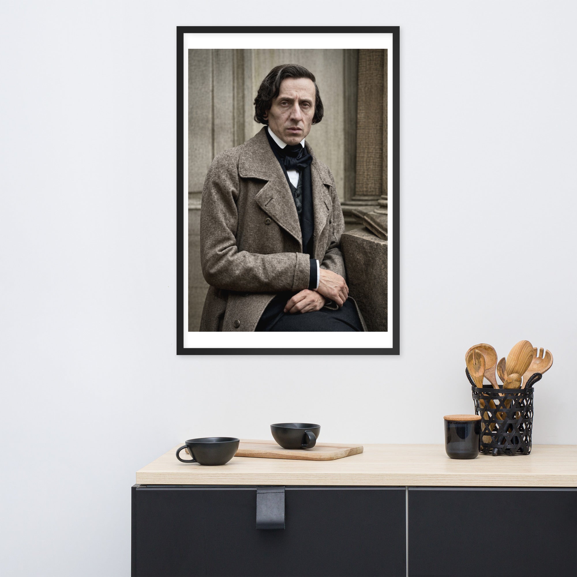 Frédéric Chopin fine art portrait print, 24x36 framed